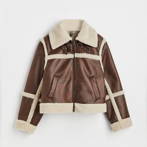 H&M suede sherpa jacket